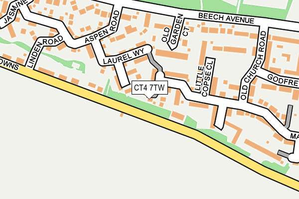 CT4 7TW map - OS OpenMap – Local (Ordnance Survey)