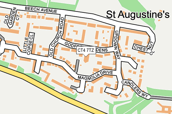 CT4 7TZ map - OS OpenMap – Local (Ordnance Survey)