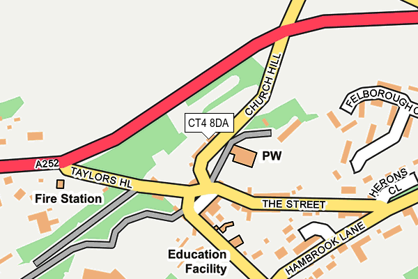 CT4 8DA map - OS OpenMap – Local (Ordnance Survey)