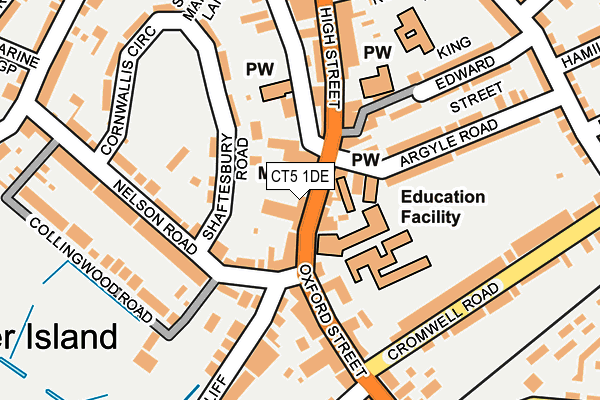 CT5 1DE map - OS OpenMap – Local (Ordnance Survey)