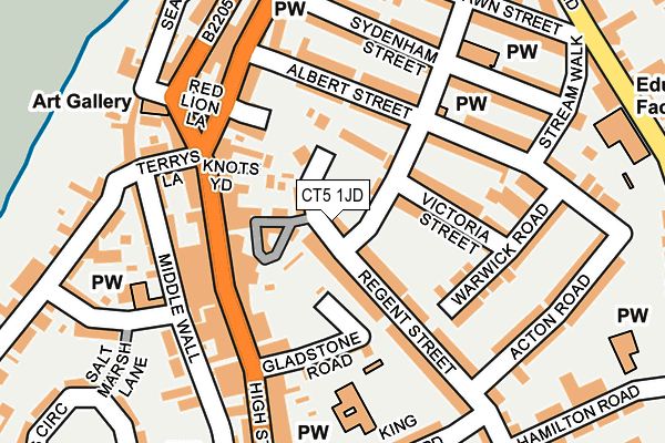 CT5 1JD map - OS OpenMap – Local (Ordnance Survey)