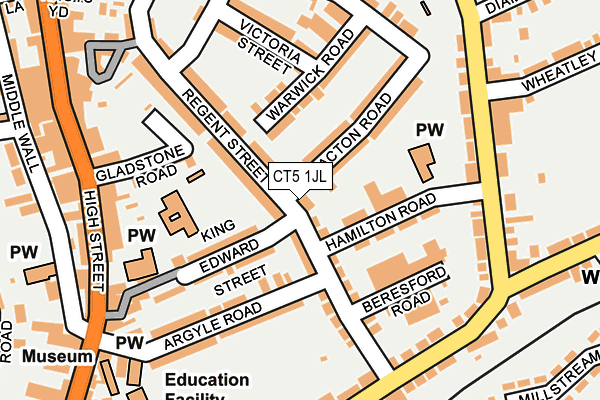 CT5 1JL map - OS OpenMap – Local (Ordnance Survey)