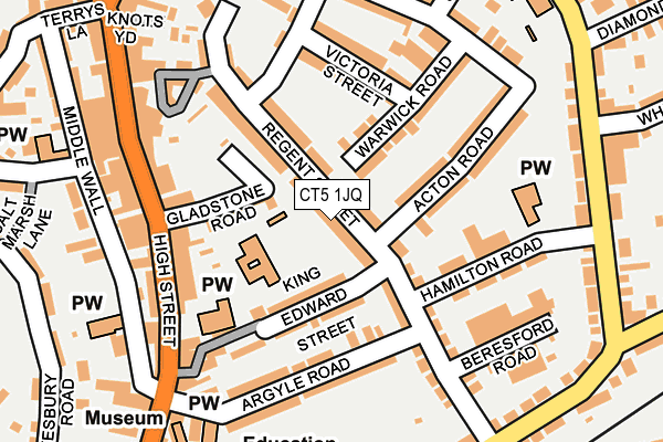 CT5 1JQ map - OS OpenMap – Local (Ordnance Survey)