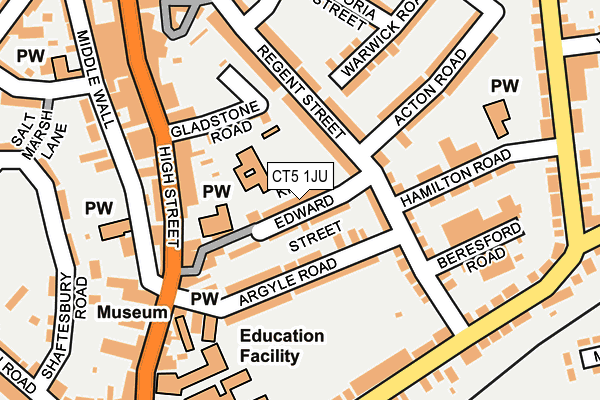 CT5 1JU map - OS OpenMap – Local (Ordnance Survey)