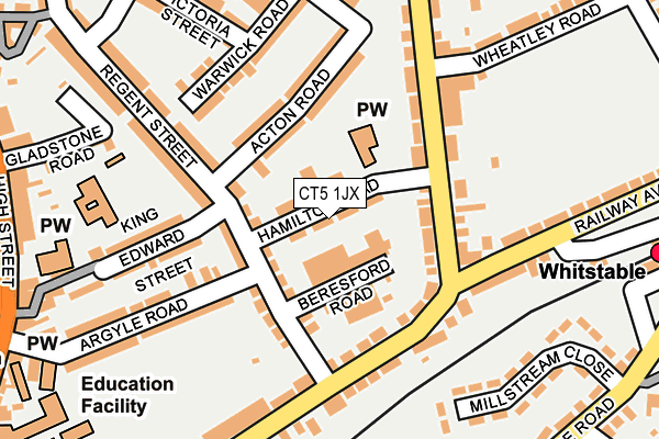 CT5 1JX map - OS OpenMap – Local (Ordnance Survey)