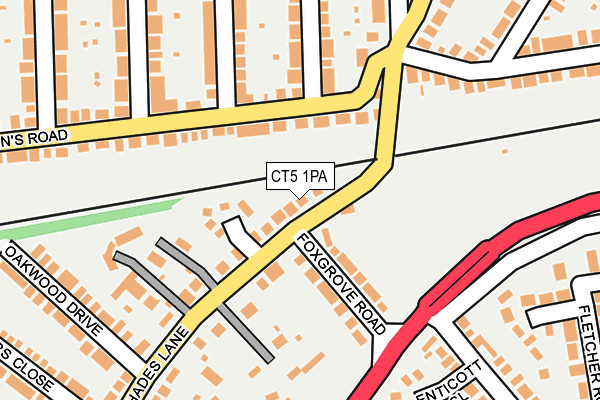 CT5 1PA map - OS OpenMap – Local (Ordnance Survey)