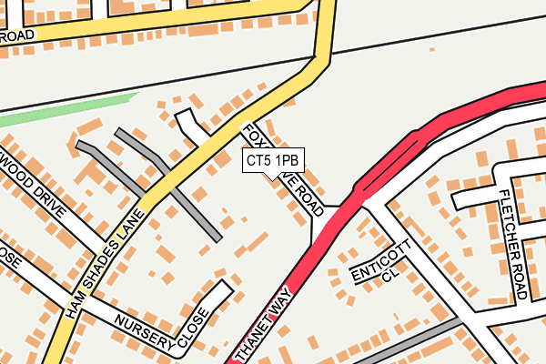 CT5 1PB map - OS OpenMap – Local (Ordnance Survey)