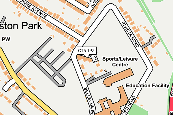 CT5 1PZ map - OS OpenMap – Local (Ordnance Survey)