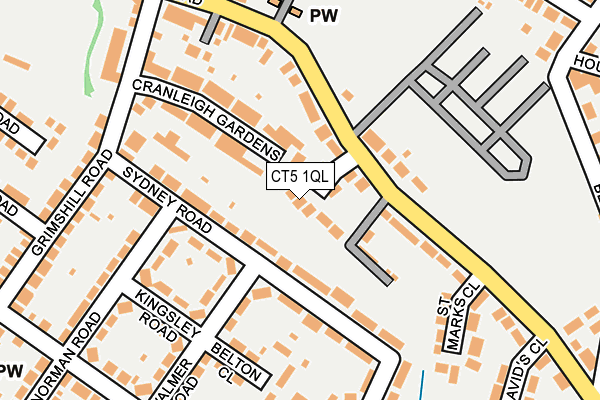 CT5 1QL map - OS OpenMap – Local (Ordnance Survey)