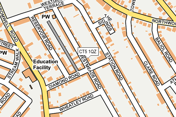 CT5 1QZ map - OS OpenMap – Local (Ordnance Survey)