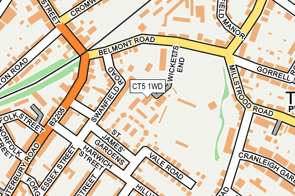 CT5 1WD map - OS OpenMap – Local (Ordnance Survey)