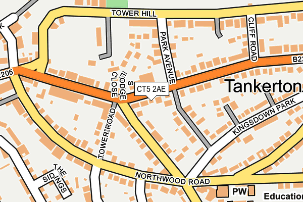 CT5 2AE map - OS OpenMap – Local (Ordnance Survey)