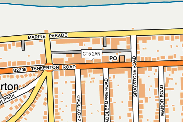 CT5 2AN map - OS OpenMap – Local (Ordnance Survey)