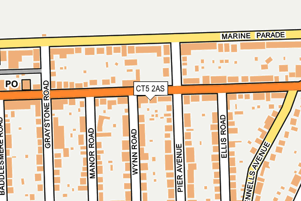 CT5 2AS map - OS OpenMap – Local (Ordnance Survey)