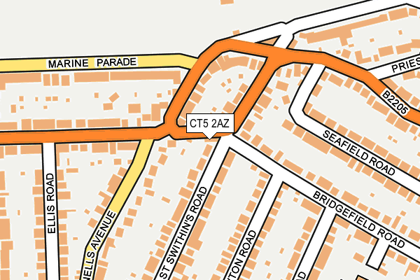 CT5 2AZ map - OS OpenMap – Local (Ordnance Survey)