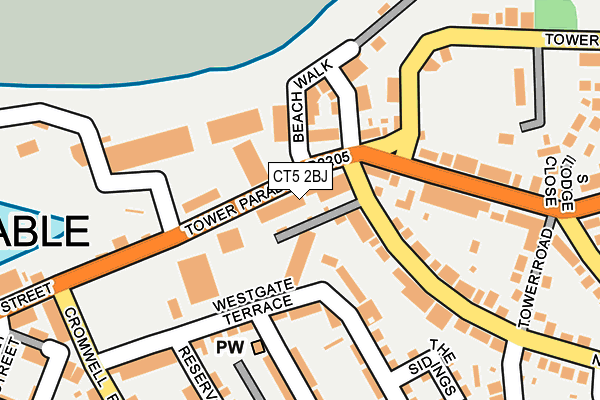 CT5 2BJ map - OS OpenMap – Local (Ordnance Survey)