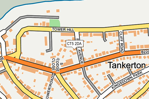 CT5 2DA map - OS OpenMap – Local (Ordnance Survey)