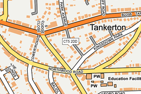 CT5 2DD map - OS OpenMap – Local (Ordnance Survey)