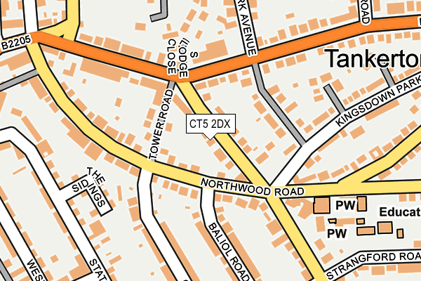 CT5 2DX map - OS OpenMap – Local (Ordnance Survey)