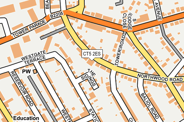 CT5 2ES map - OS OpenMap – Local (Ordnance Survey)
