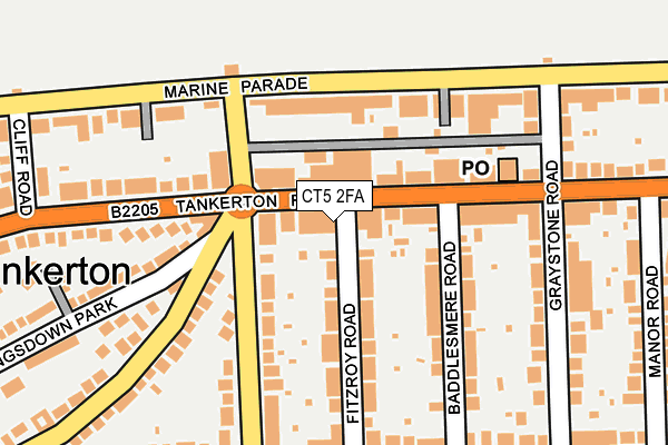 CT5 2FA map - OS OpenMap – Local (Ordnance Survey)