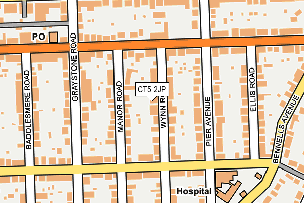 CT5 2JP map - OS OpenMap – Local (Ordnance Survey)