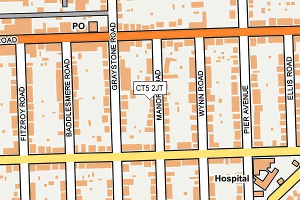CT5 2JT map - OS OpenMap – Local (Ordnance Survey)