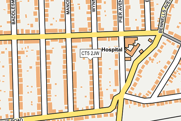 CT5 2JW map - OS OpenMap – Local (Ordnance Survey)