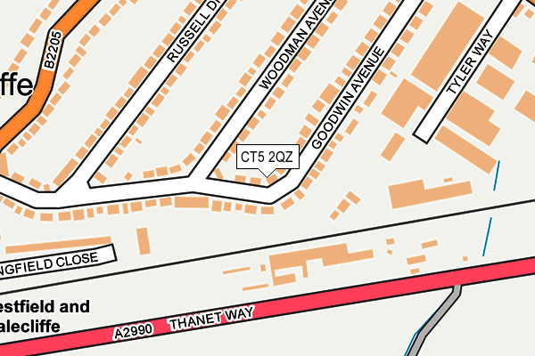 CT5 2QZ map - OS OpenMap – Local (Ordnance Survey)