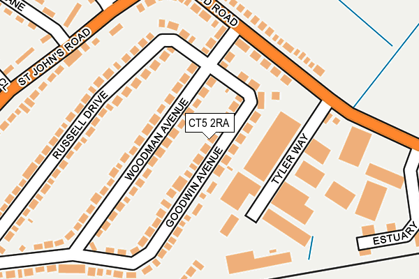 CT5 2RA map - OS OpenMap – Local (Ordnance Survey)