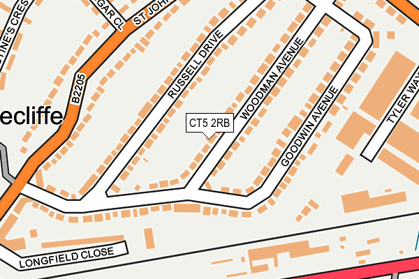 CT5 2RB map - OS OpenMap – Local (Ordnance Survey)