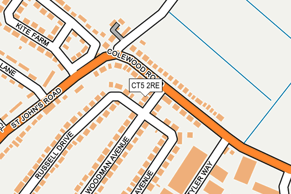 CT5 2RE map - OS OpenMap – Local (Ordnance Survey)