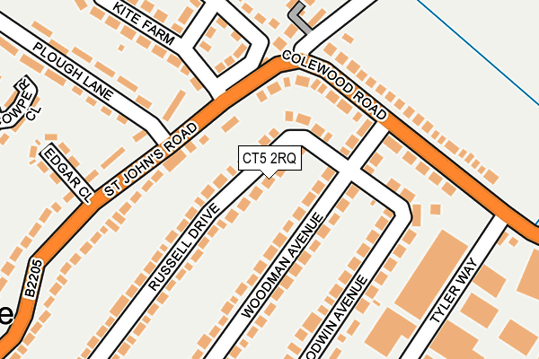 CT5 2RQ map - OS OpenMap – Local (Ordnance Survey)