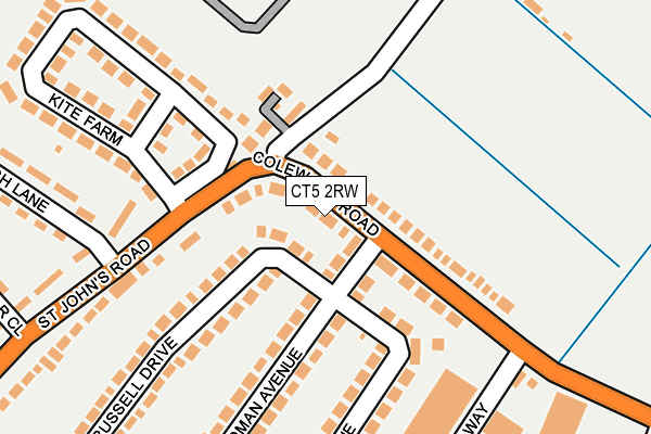 CT5 2RW map - OS OpenMap – Local (Ordnance Survey)
