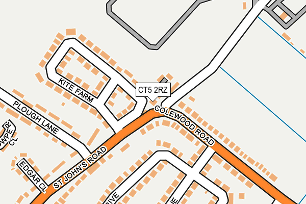 CT5 2RZ map - OS OpenMap – Local (Ordnance Survey)