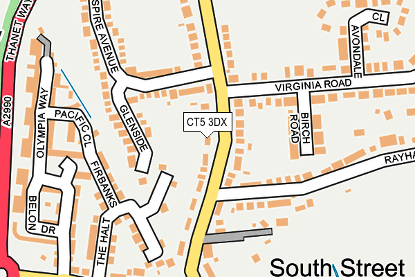 CT5 3DX map - OS OpenMap – Local (Ordnance Survey)