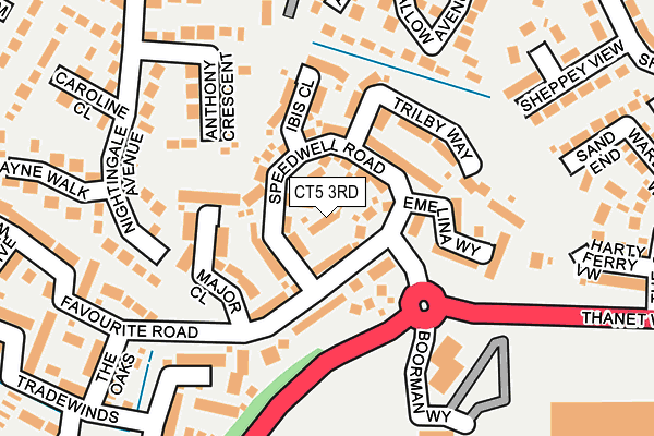 CT5 3RD map - OS OpenMap – Local (Ordnance Survey)
