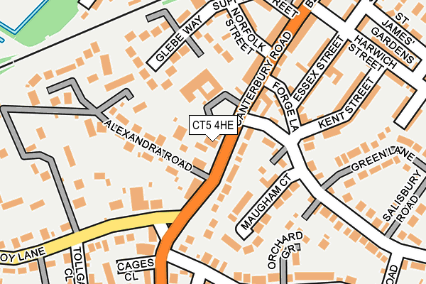 CT5 4HE map - OS OpenMap – Local (Ordnance Survey)