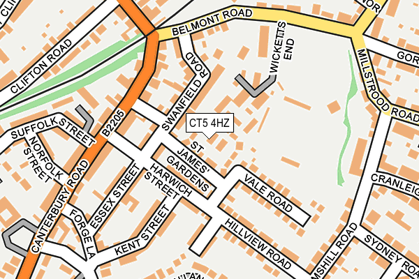 CT5 4HZ map - OS OpenMap – Local (Ordnance Survey)