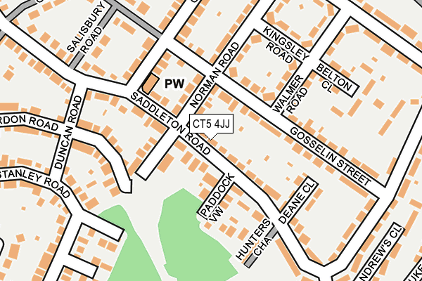 CT5 4JJ map - OS OpenMap – Local (Ordnance Survey)