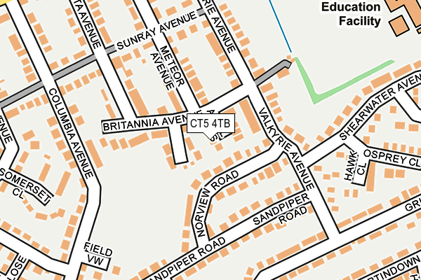 CT5 4TB map - OS OpenMap – Local (Ordnance Survey)