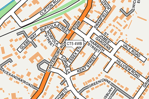CT5 4WB map - OS OpenMap – Local (Ordnance Survey)