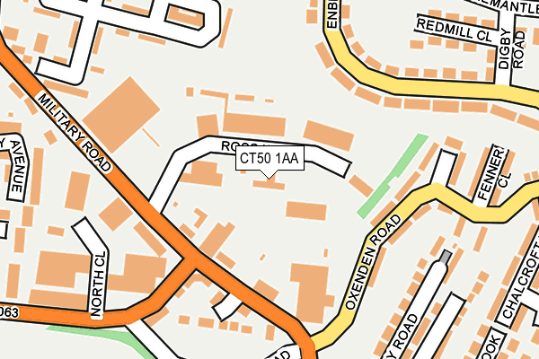 CT50 1AA map - OS OpenMap – Local (Ordnance Survey)