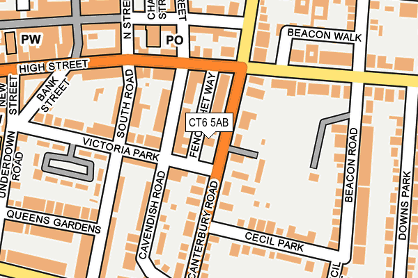 CT6 5AB map - OS OpenMap – Local (Ordnance Survey)
