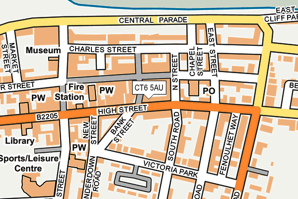 CT6 5AU map - OS OpenMap – Local (Ordnance Survey)