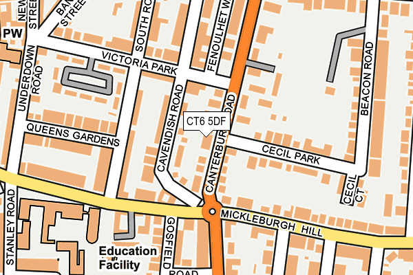 CT6 5DF map - OS OpenMap – Local (Ordnance Survey)