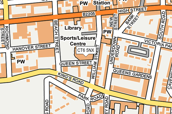 CT6 5NX map - OS OpenMap – Local (Ordnance Survey)