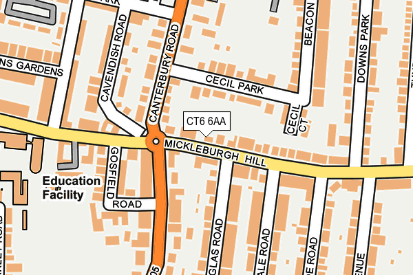 CT6 6AA map - OS OpenMap – Local (Ordnance Survey)