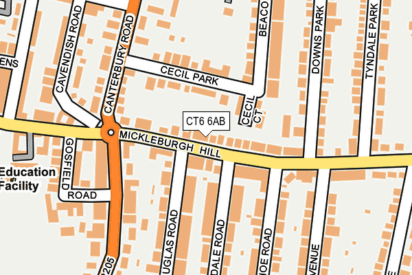 CT6 6AB map - OS OpenMap – Local (Ordnance Survey)
