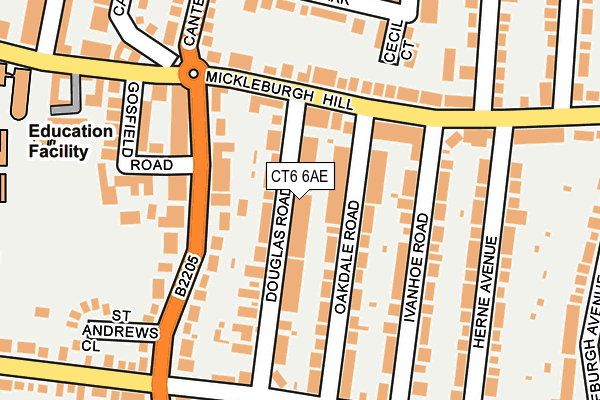 CT6 6AE map - OS OpenMap – Local (Ordnance Survey)